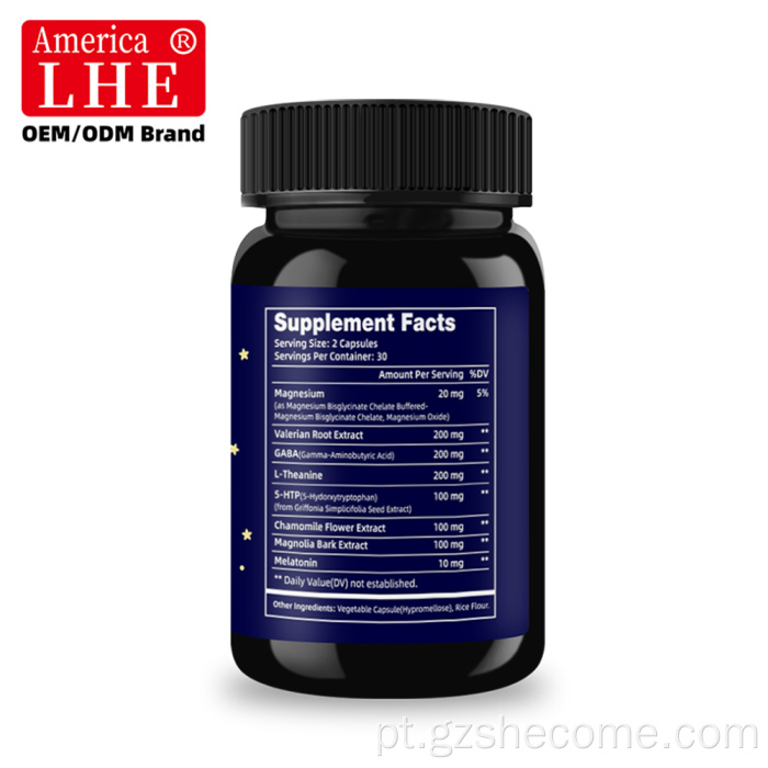 Herbal Shecome Melatonina Natural Sleep Aid Cápsulas para Dormir